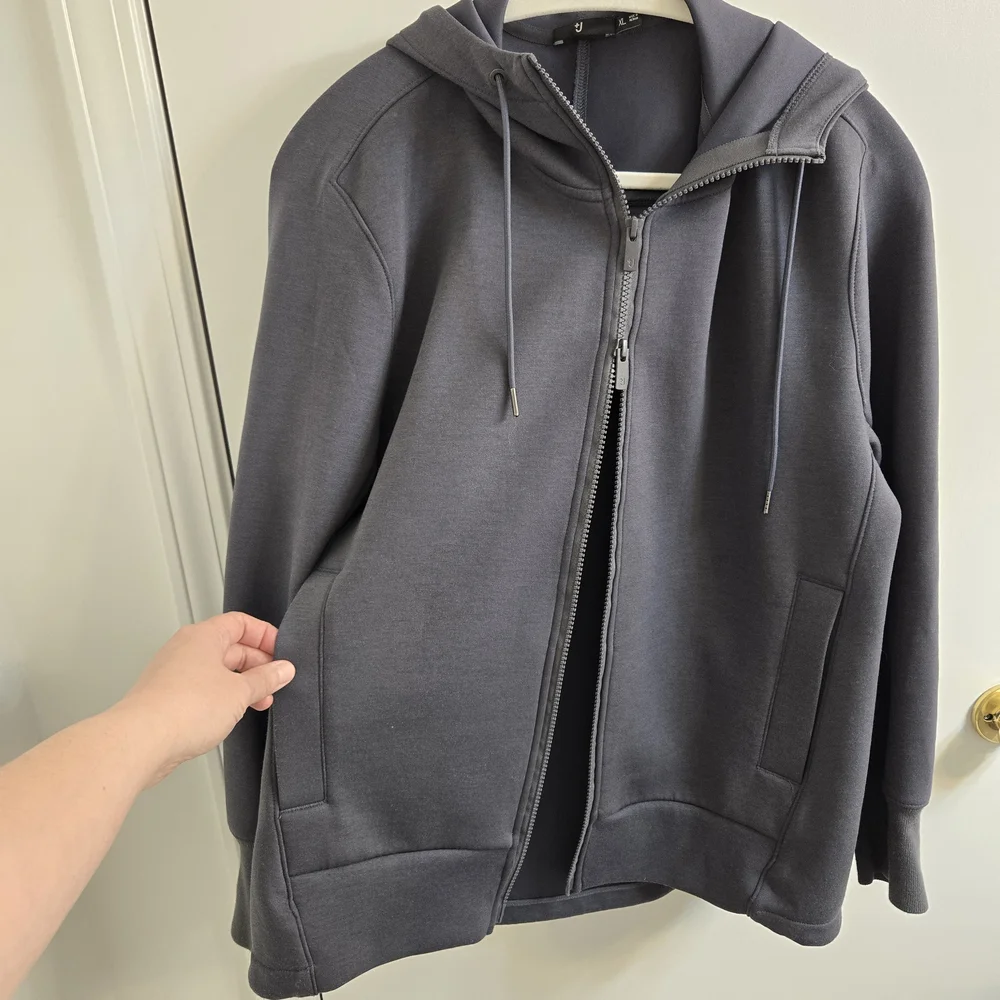 +J UNIQLO x Jil Sander Dry Sweat Full Zip-Up Hoodie, Size XL, Gray, Rare Item - Picture 5 of 15